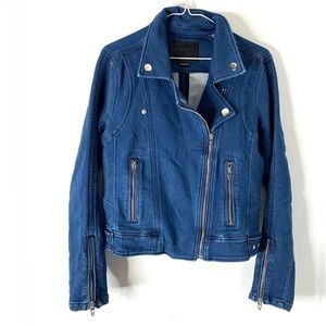 Blank NYC Blue Denim Moto Jacket